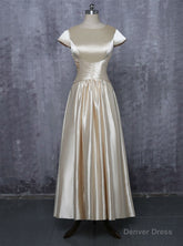 A-line Cap Sleeves Ankle Length Mother Of The Bride Dresses